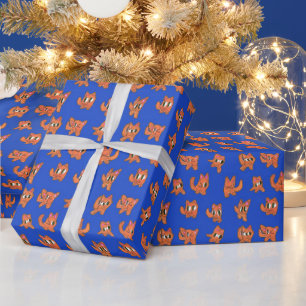 Cute sketchy monsters motif pattern wrapping paper