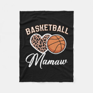 Cute Sketll Mamaw Sports Sketll Leopard Heart Fleece Blanket