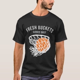 Cute Sketll Player Lover Fresh Buckets Served Dail T-Shirt