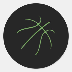 Cute Sketll Sports Design With Green Color  Classic Round Sticker