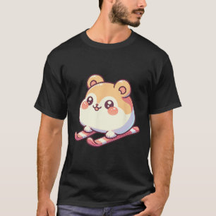 Cute Ski Hamster Kawaii Chubby Winter Alpine Slope T-Shirt