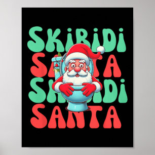 Cute Skibidi Toilet Santa Xmas Santa Poster