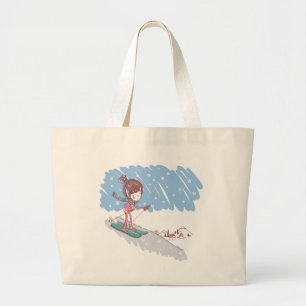 Cute Skiier Large Tote Bag