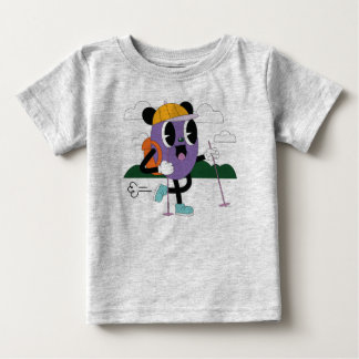 “Cute Skiing Adventure – Fun Winter Cartoon Charac Baby T-Shirt