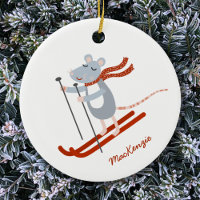 Cute Skiing Mouse Personalised