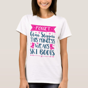 Cute Skiing Women Girls Slogan T-Shirt