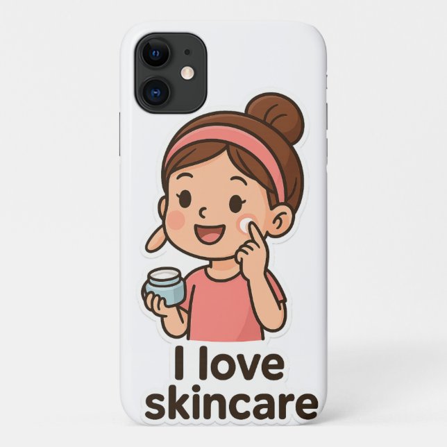 Cute Skincare Girl Sticker – Self-Care Cartoon Case-Mate iPhone Case (Back)