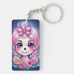 Cute Skull Acrylic Keychain