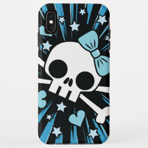 Cute Skull and Crossbones - Blue iPhone XS Max Case