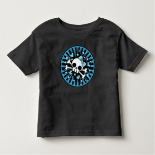 Cute Skull and Crossbones - Blue Toddler T-Shirt