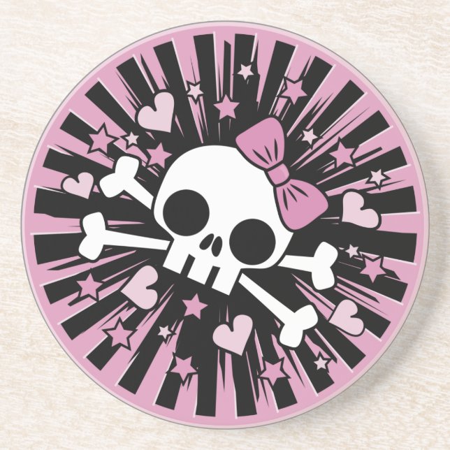 Cute Skull and Crossbones Coaster (Front)
