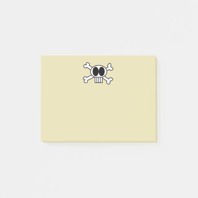 Cute Skull and Crossbones with Big Black Eyes Post-it Notes (Front)