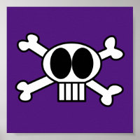 Cute Skull and Crossbones with Big Black Eyes