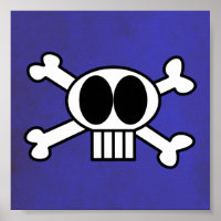 Cute Skull and Crossbones with Big Black Eyes