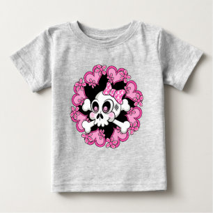 Cute Skull and Hearts Baby T-Shirt