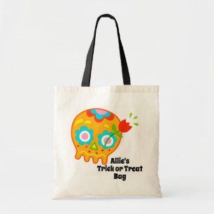 Cute Skull and Tulip Tote Bag