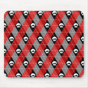 Cute Skull Argyle Pattern Mouse Pad