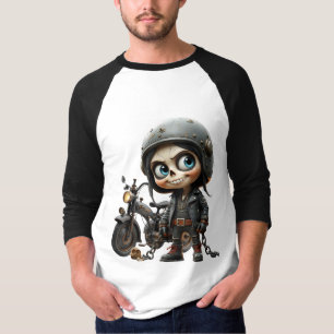 Cute Skull Biker   Moonlit Ride Through the Desert T-Shirt