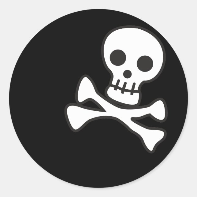 Cute Skull Classic Round Sticker (Front)