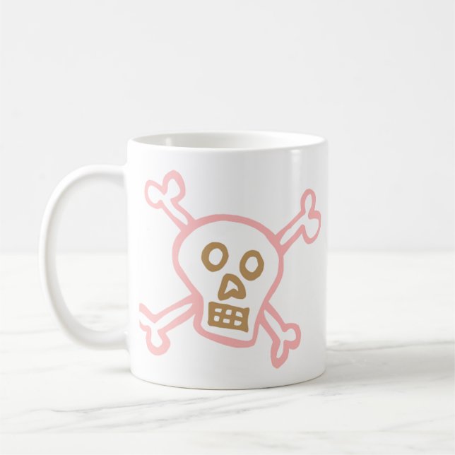Cute Skull & Crossbones Graffiti Coffee Mug (Left)