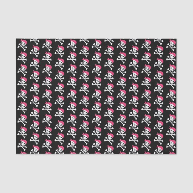 Cute Skull Crossbones Pattern Pirate Theme Tissue Paper (Front)