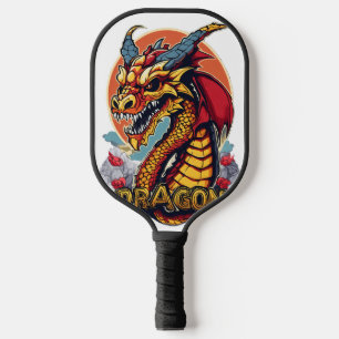 Cute Skull Dragon Mascot Pickleball Paddle