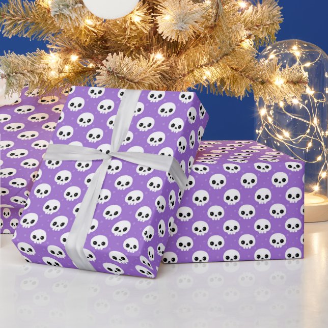 Cute Skull Halloween Pattern Wrapping Paper (Holidays)