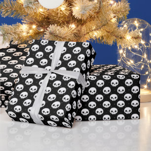 Cute Skull Halloween Pattern Wrapping Paper