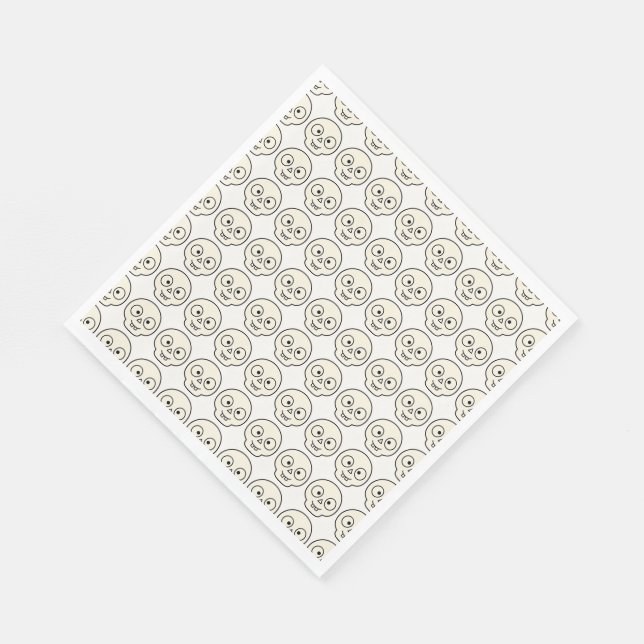Cute Skull Halloween Spooky Pattern Napkin (Corner)