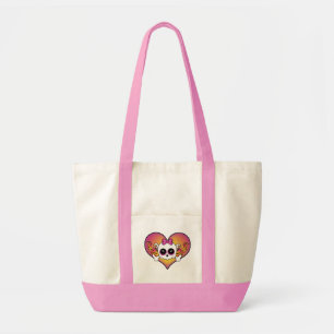 Cute Skull Heart Tote Bag