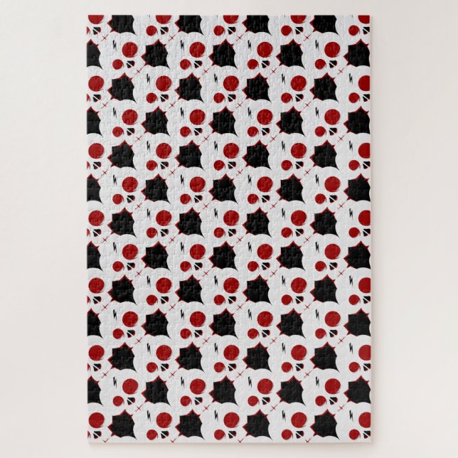Cute skull monster face patterns jigsaw puzzle (Vertical)