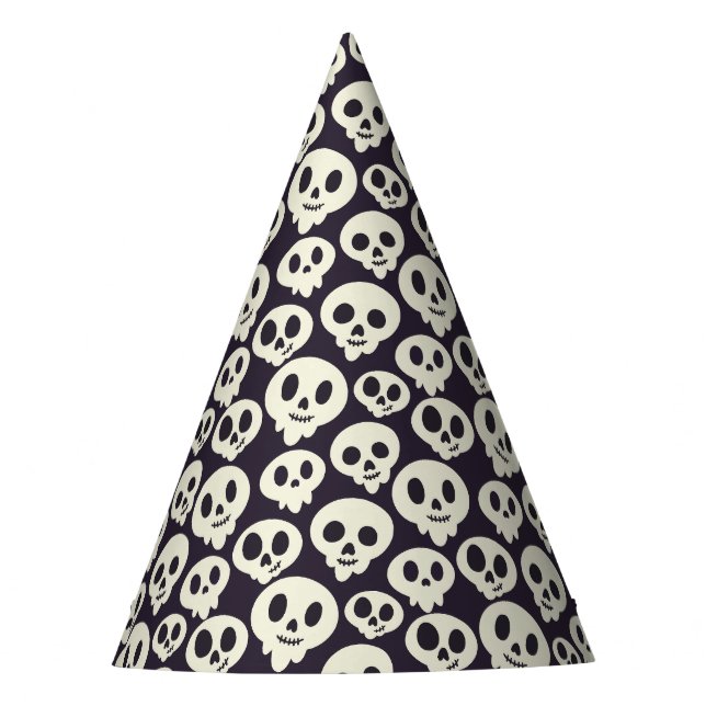 Cute Skull Print Halloween Cone Hat (Front)