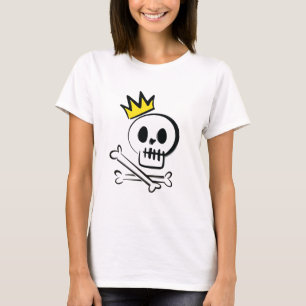 Cute Skull with Crown – Fun Halloween Illustration T-Shirt