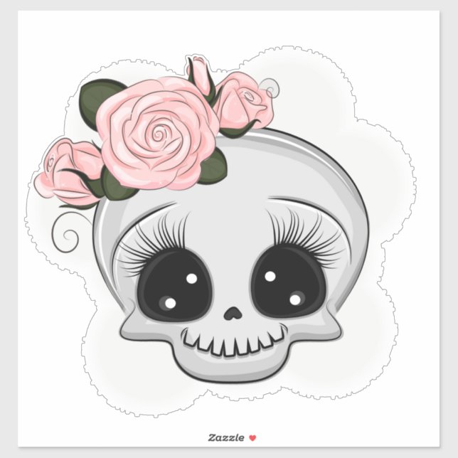 Cute Skull with Roses  (Sheet)
