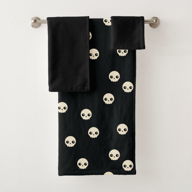 Cute Skulls Bath Towel Set (Insitu)