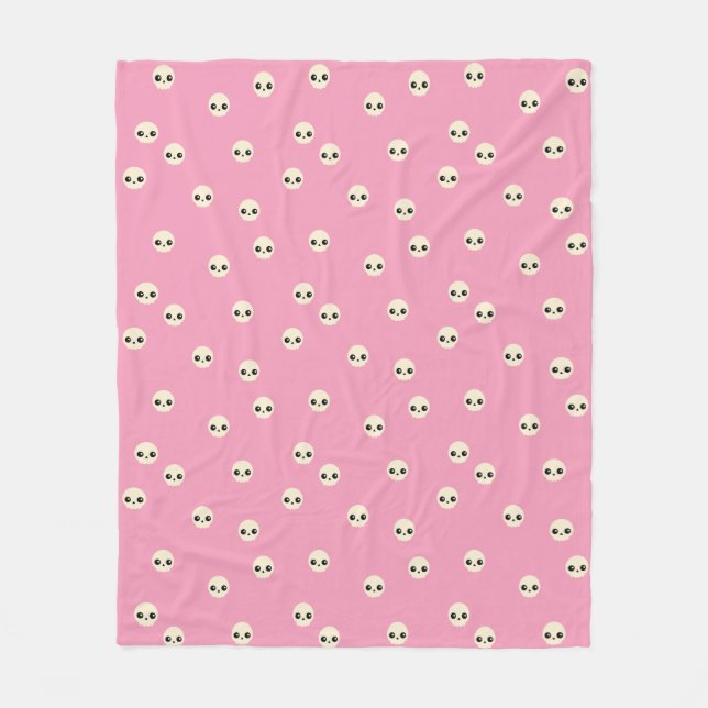 Cute Skulls Fleece Blanket (Front)