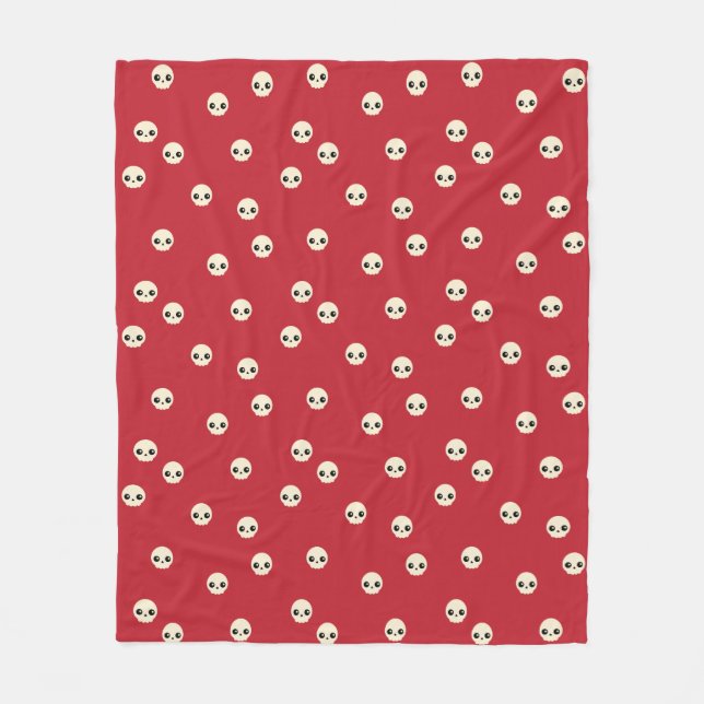 Cute Skulls Fleece Blanket (Front)