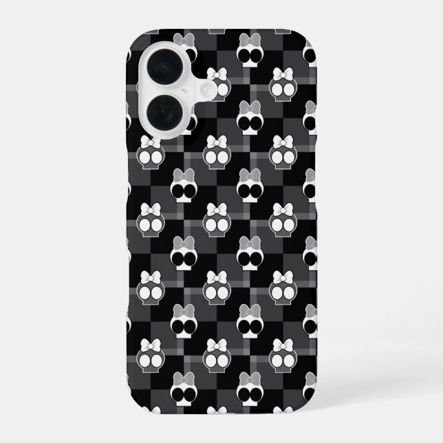 Cute Skulls Pattern iPhone 16 Case (Back)