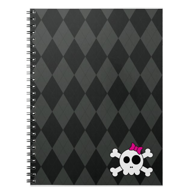 Cute Skully and Argyle Notebook (Front)