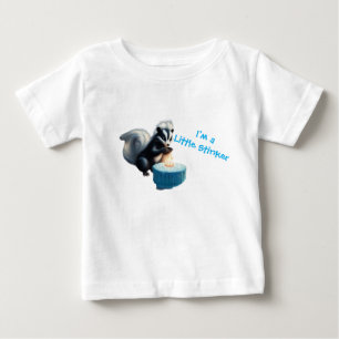 Cute Skunk and Cake Im a little stinker Baby T-Shirt