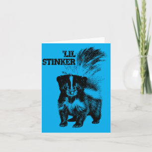 Cute Skunk Baby Outfit Lil Stinker Baby Shower Card