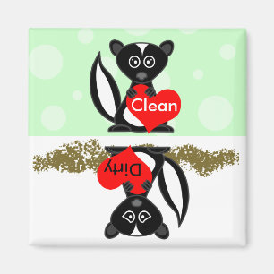 Cute Skunk Clean / Dirty Dishwasher Magnet