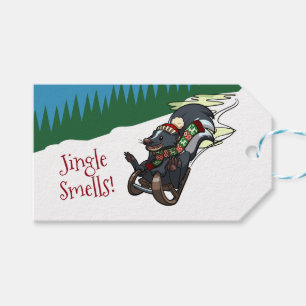 Cute Skunk Jingle Smells! Funny Christmas Cartoon Gift Tags