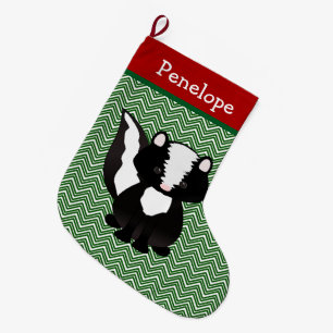 Cute Skunk Personalised Large Christmas Stocking