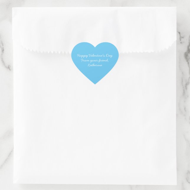 Cute sky blue heart Valentine's day classroom Heart Sticker (Bag)