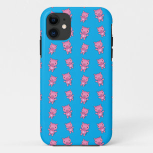 Cute sky blue pig pattern iPhone 11 case