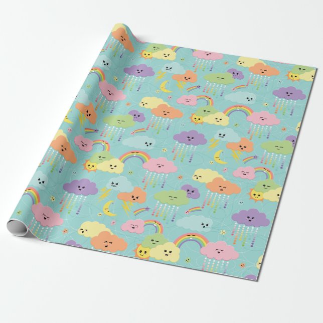 Cute Sky Wrapping Paper (Unrolled)