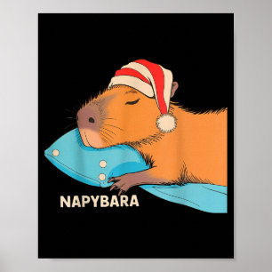 Cute Sleeng Capybara Napybara Pajamas Boys Girls K Poster