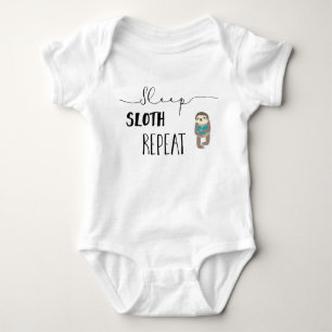 Cute Sleep Sloth Repeat Baby Bodysuit
