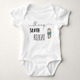 Cute Sleep Sloth Repeat Baby Bodysuit